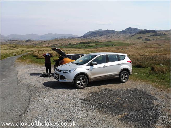 The car park at the start of the walk