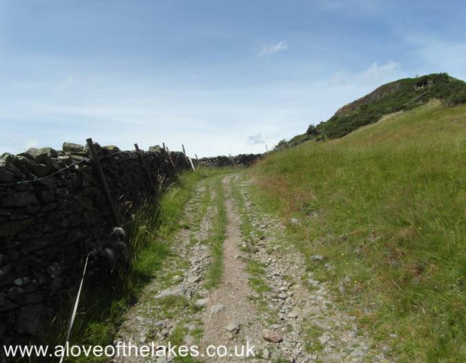 The stone track climbs gradually