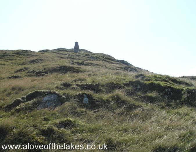 The summit trig point comes in to view