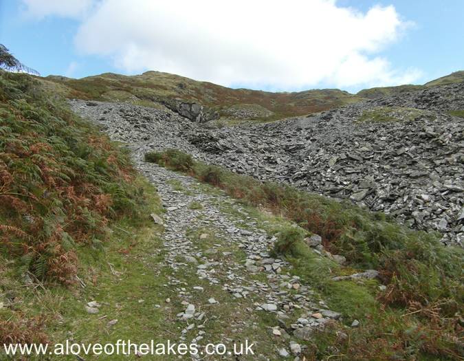 The path carries on past some more mining debris