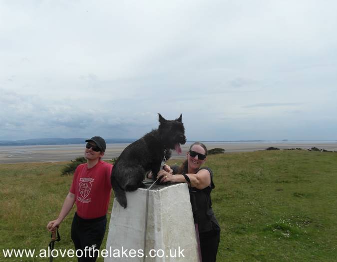 Sue, Ste and Spud at the summit Trig point