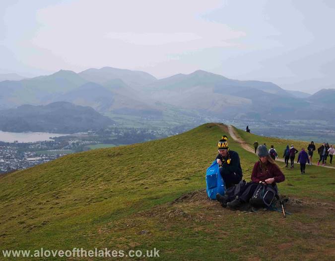 Settling down for lunch on the summit