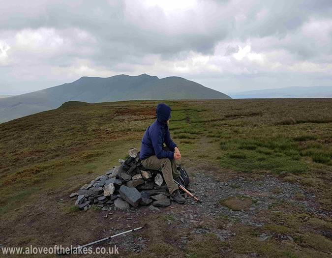 The summit cairn on Lonscale Fell