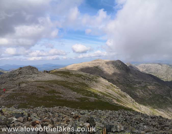 Looking across Mickledore to Scafell Pike