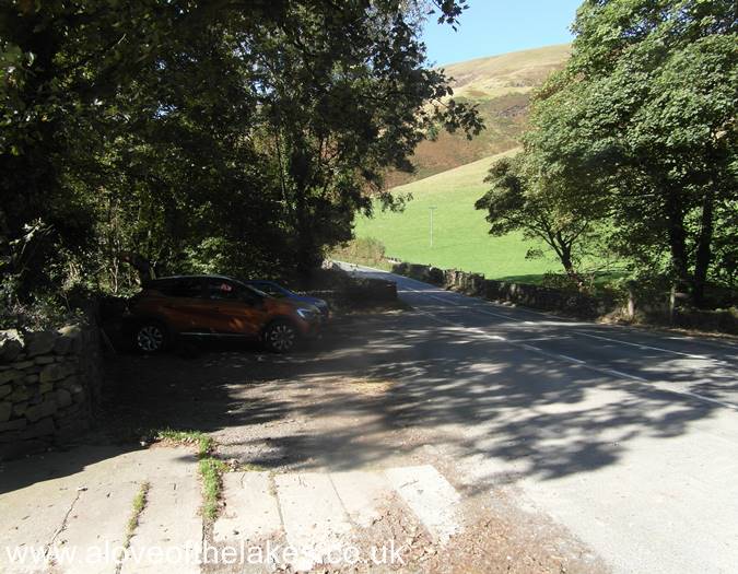 The car park at the start of the walk