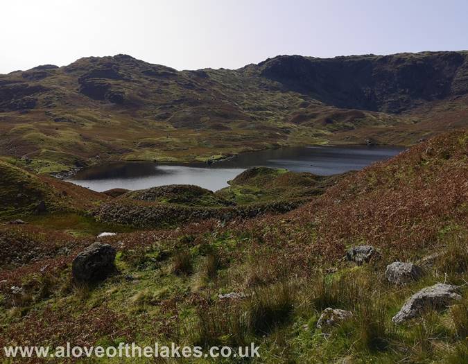 Looking down on Easdale Tarn