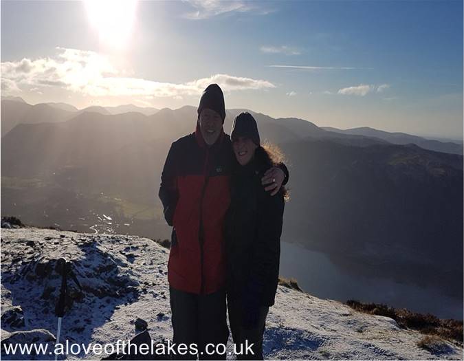Sue and Rob on the summit of Ullock Pike